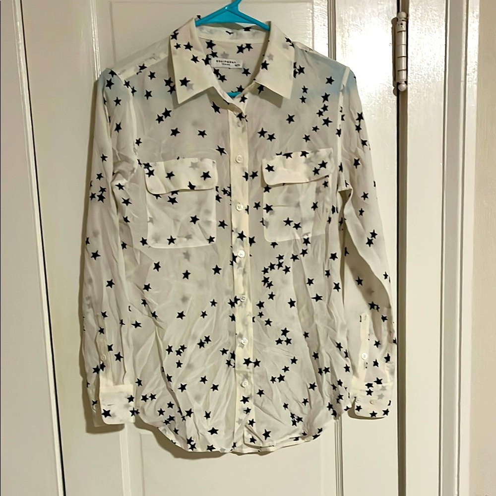 Equipment White and Black Star Shirt